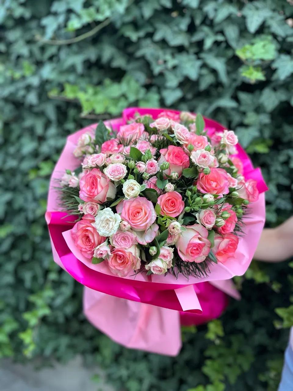 Bunch of pink roses | ծաղիկներ, ծաղկեպսակներ, բույսեր Երևան